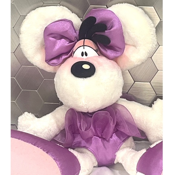 Vintage Thomas Goletz Diddl Maus Diddlina ballerina‎ mouse Purple plush Depesche - Picture 5 of 16